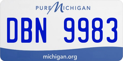 MI license plate DBN9983
