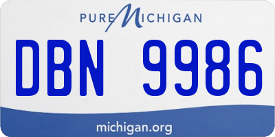 MI license plate DBN9986