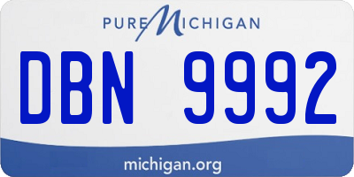 MI license plate DBN9992