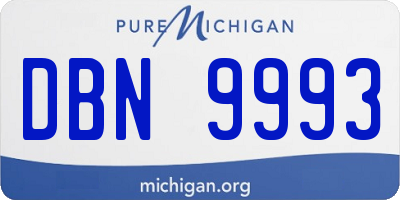 MI license plate DBN9993