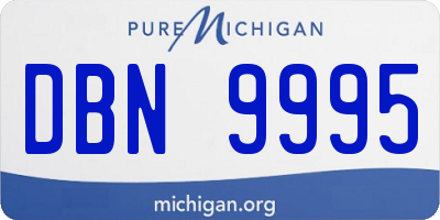 MI license plate DBN9995