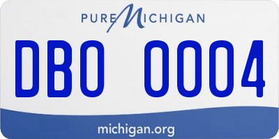 MI license plate DBO0004