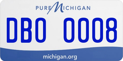 MI license plate DBO0008