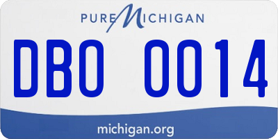 MI license plate DBO0014