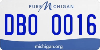 MI license plate DBO0016