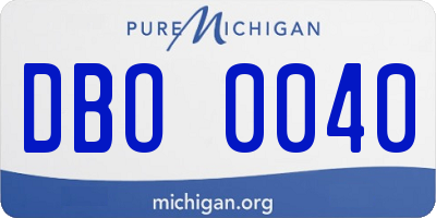 MI license plate DBO0040