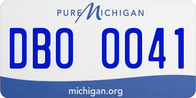MI license plate DBO0041