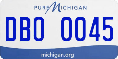 MI license plate DBO0045