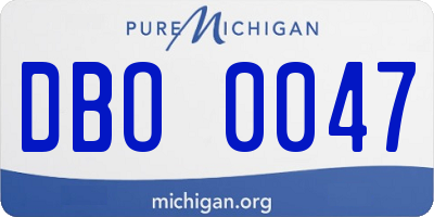 MI license plate DBO0047
