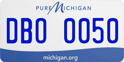 MI license plate DBO0050