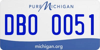 MI license plate DBO0051