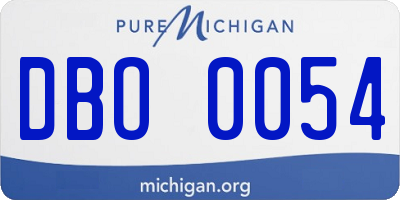MI license plate DBO0054