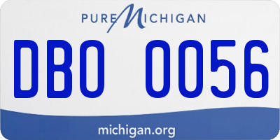 MI license plate DBO0056