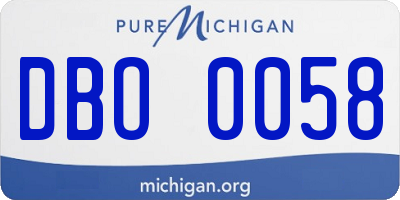 MI license plate DBO0058