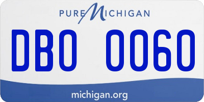 MI license plate DBO0060