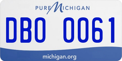 MI license plate DBO0061