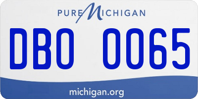 MI license plate DBO0065