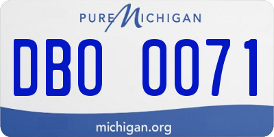 MI license plate DBO0071