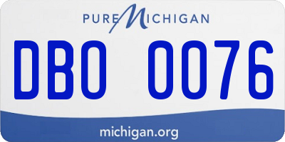 MI license plate DBO0076