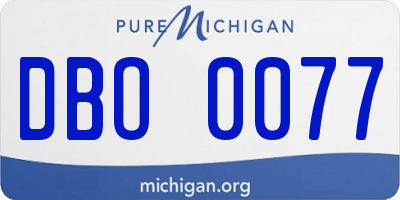 MI license plate DBO0077