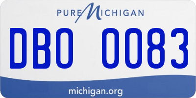 MI license plate DBO0083