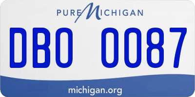 MI license plate DBO0087