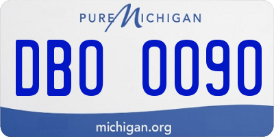 MI license plate DBO0090