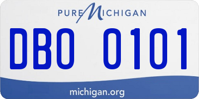 MI license plate DBO0101