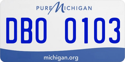 MI license plate DBO0103