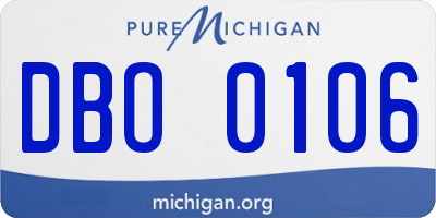 MI license plate DBO0106
