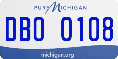 MI license plate DBO0108