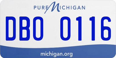MI license plate DBO0116