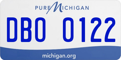 MI license plate DBO0122