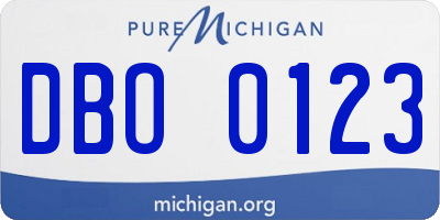 MI license plate DBO0123