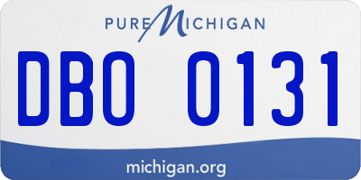 MI license plate DBO0131