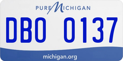 MI license plate DBO0137