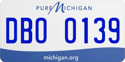 MI license plate DBO0139