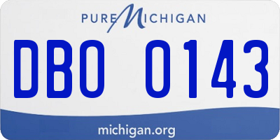 MI license plate DBO0143