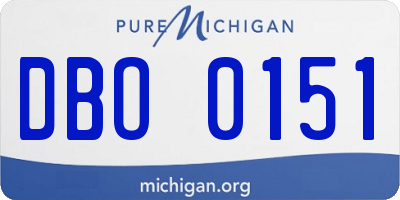 MI license plate DBO0151
