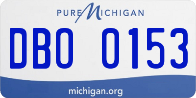 MI license plate DBO0153