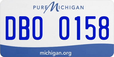 MI license plate DBO0158