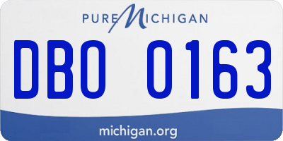 MI license plate DBO0163