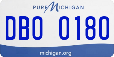 MI license plate DBO0180