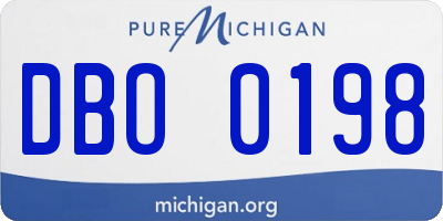MI license plate DBO0198