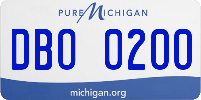MI license plate DBO0200