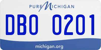 MI license plate DBO0201