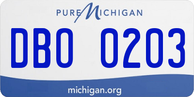 MI license plate DBO0203