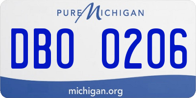MI license plate DBO0206