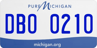 MI license plate DBO0210