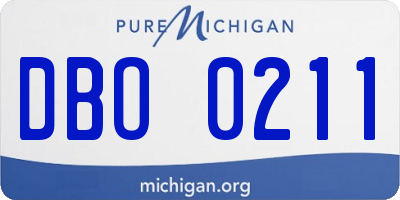 MI license plate DBO0211